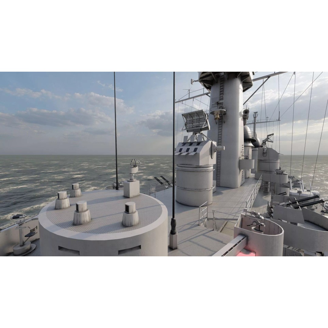 Montana Class Battleship 3D Model – Detailed Military Vessel for Archviz - View 34
