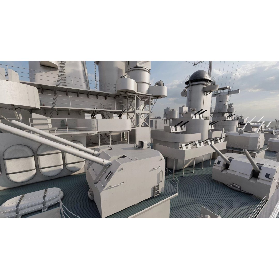 Montana Class Battleship 3D Model – Detailed Military Vessel for Archviz - View 36
