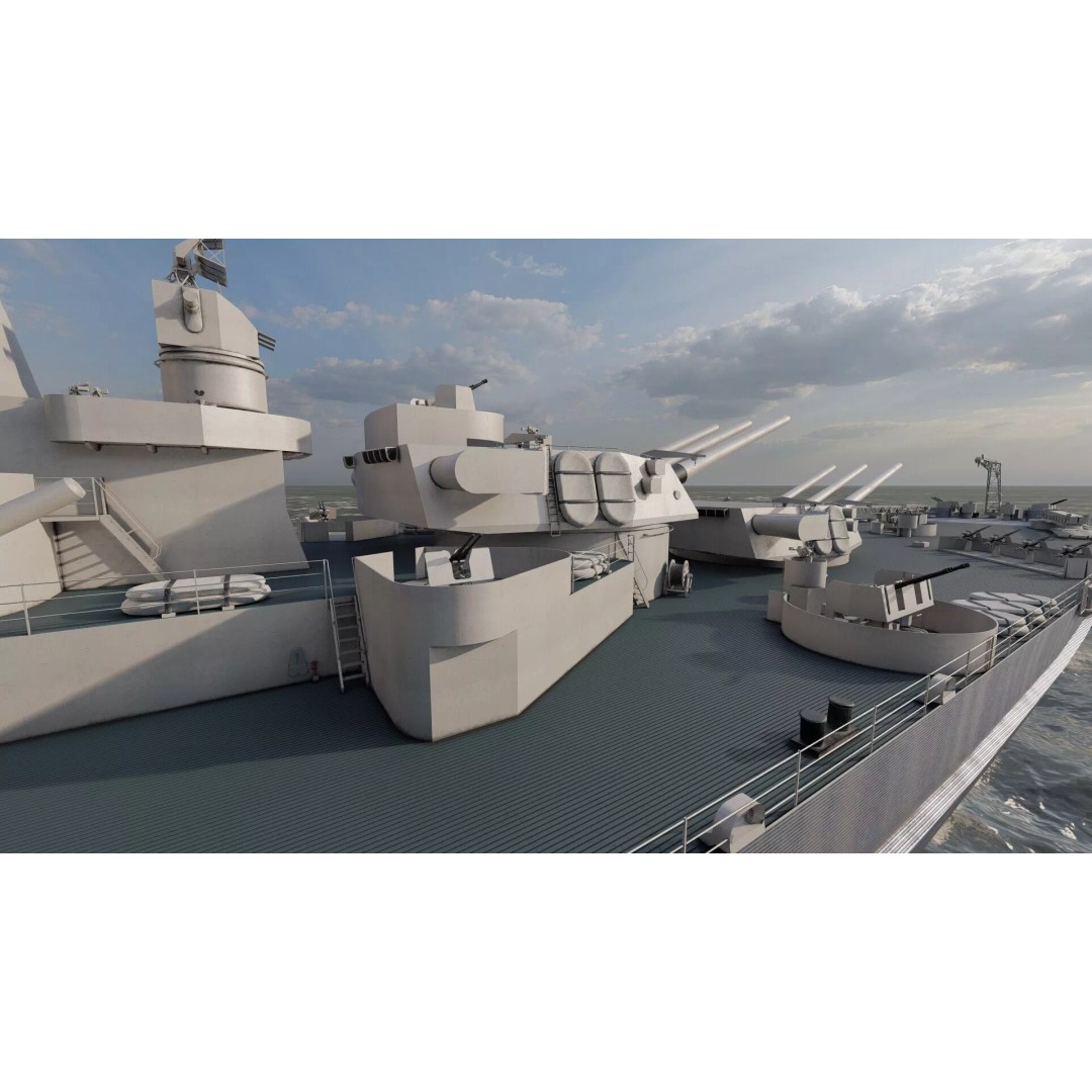 Montana Class Battleship 3D Model – Detailed Military Vessel for Archviz - View 39