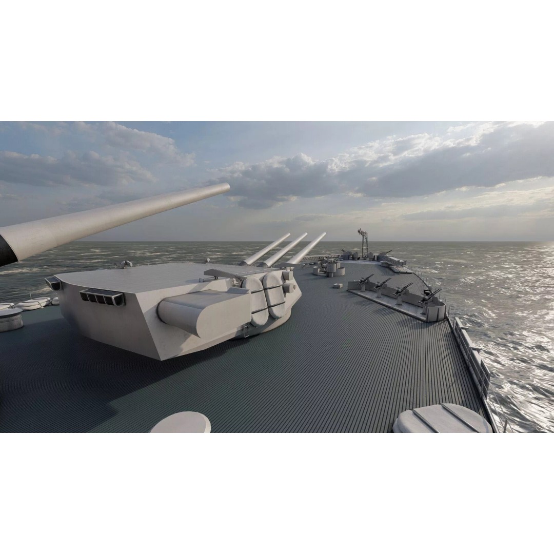 Montana Class Battleship 3D Model – Detailed Military Vessel for Archviz - View 40