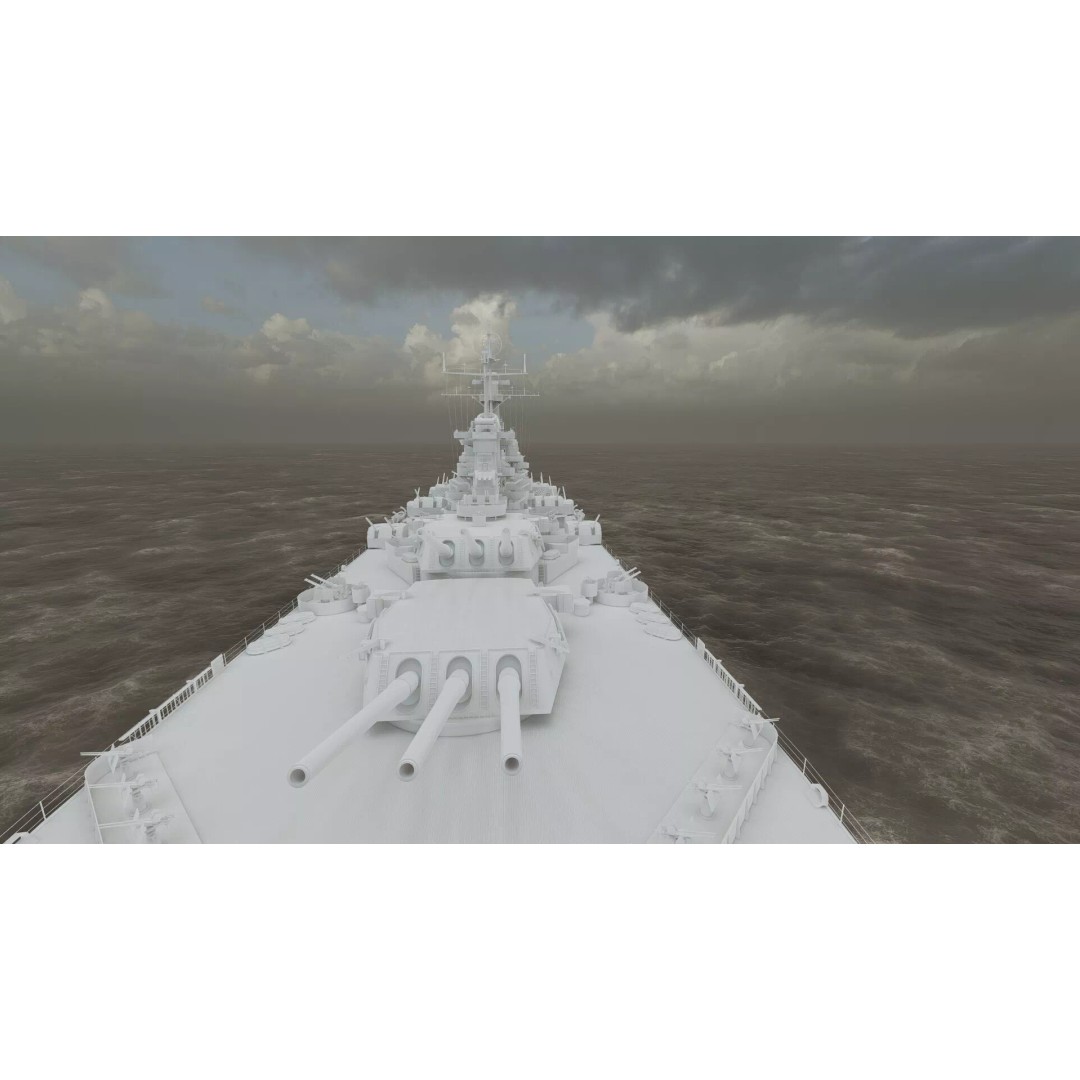 Montana Class Battleship 3D Model – Detailed Military Vessel for Archviz - View 45