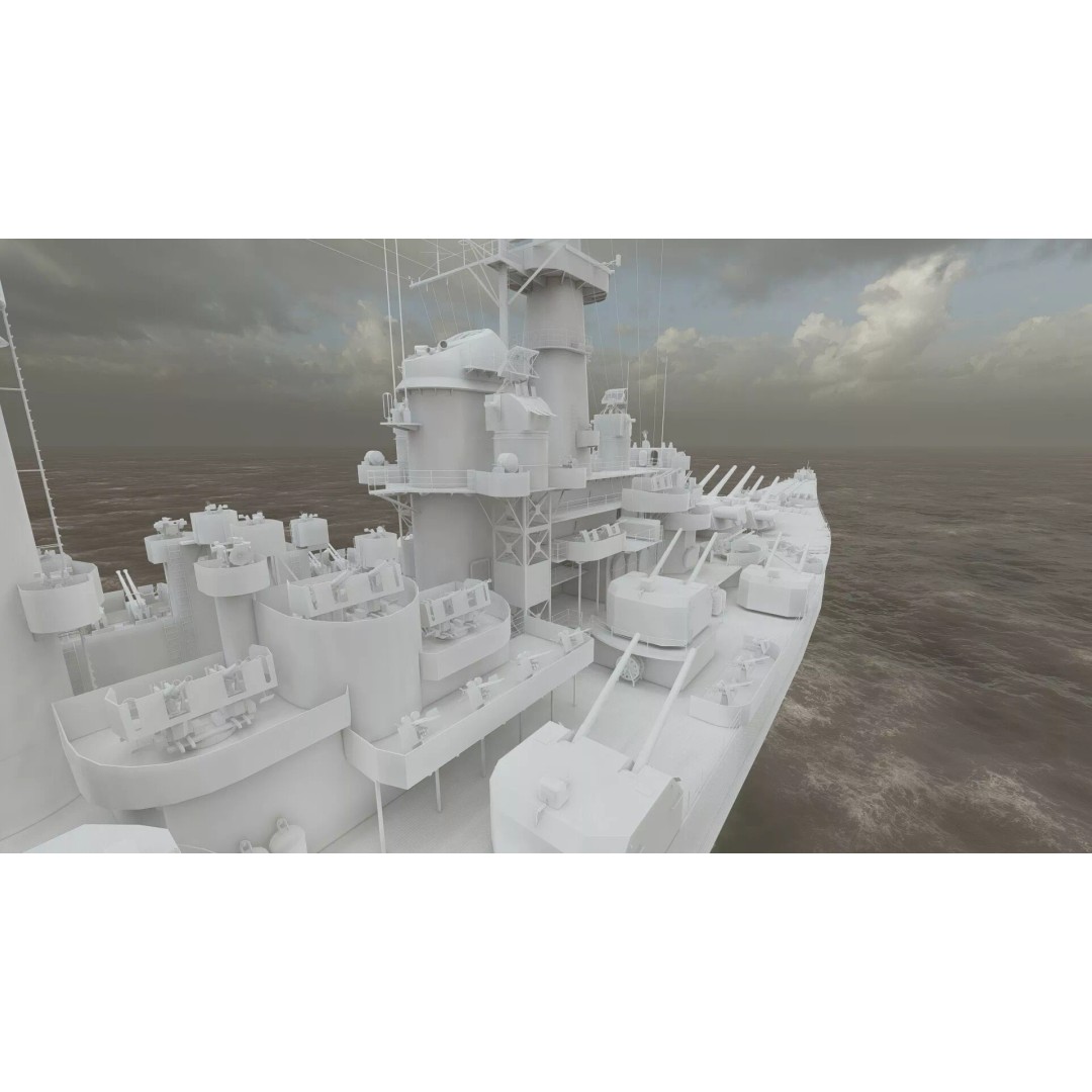 Montana Class Battleship 3D Model – Detailed Military Vessel for Archviz - View 48