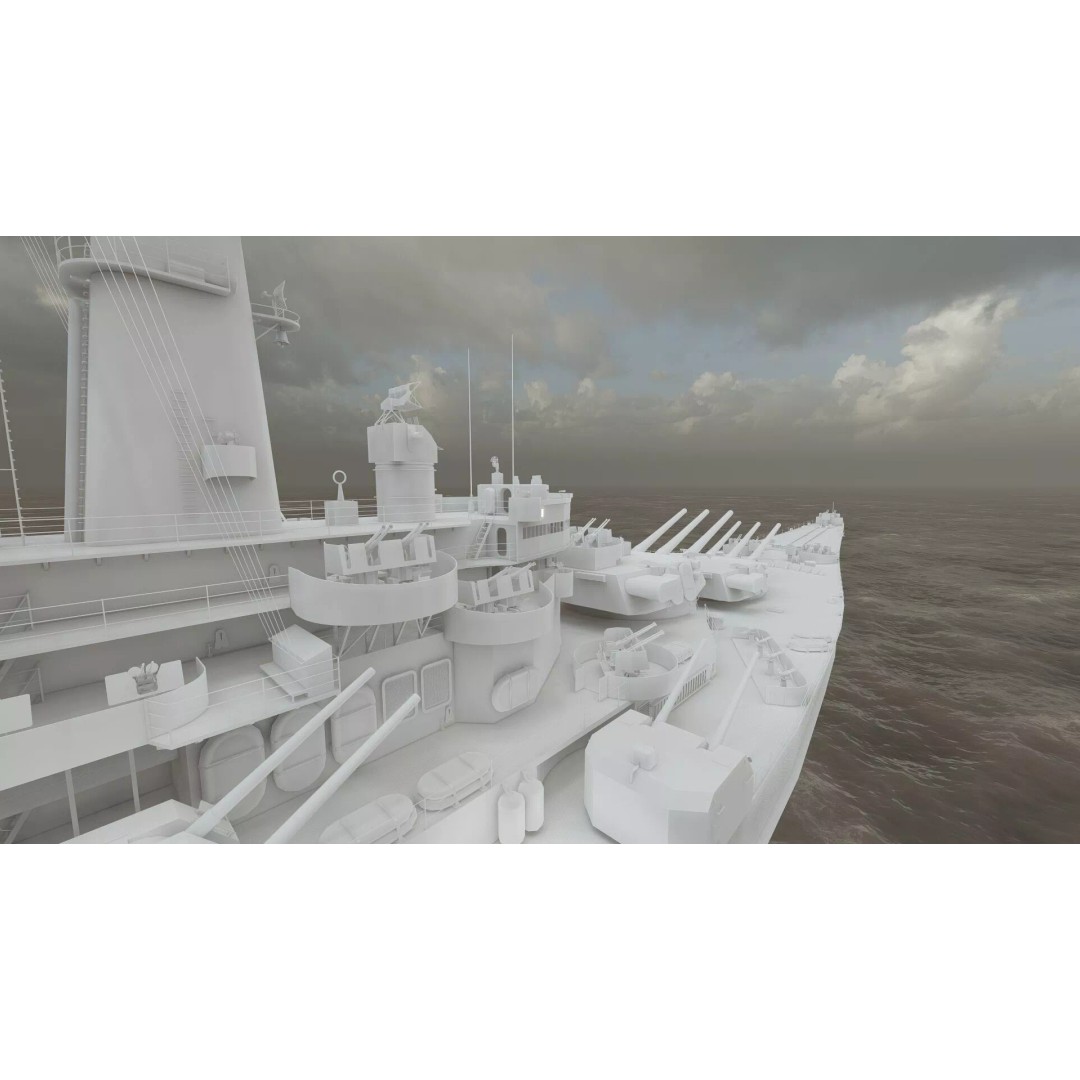 Montana Class Battleship 3D Model – Detailed Military Vessel for Archviz - View 49