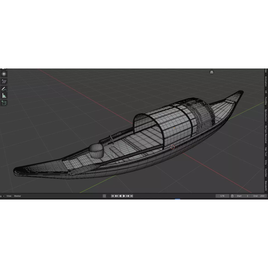 Traditional Wooden Boat 3D Model – Low Poly Watercraft, FBX, PBR