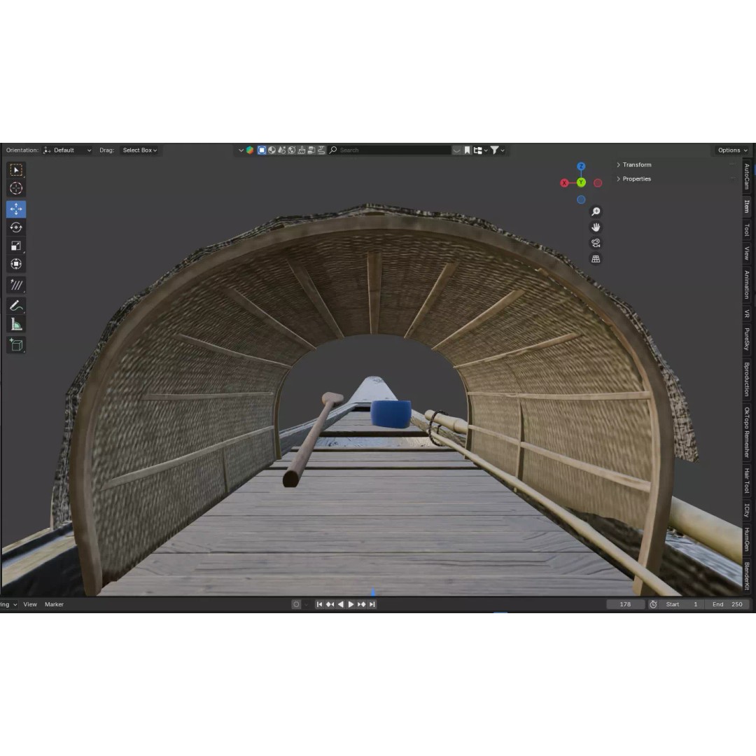 Traditional Wooden Boat 3D Model – Low Poly Watercraft, FBX, PBR - View 11