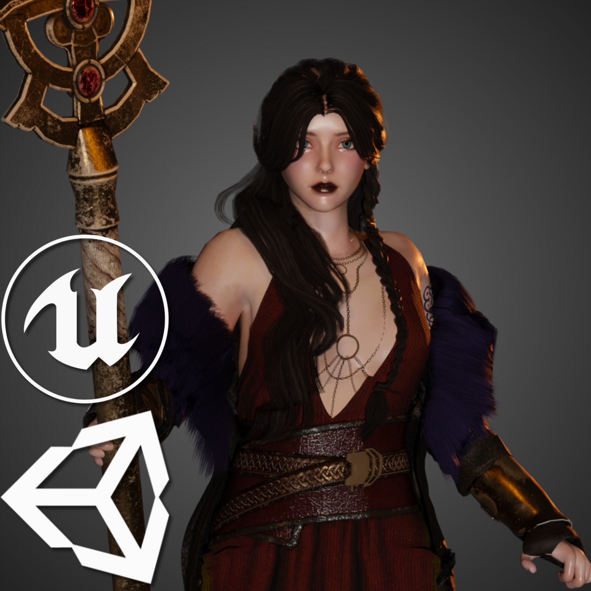 Nordic Wizard - Low-Poly Game-Ready 3D Model