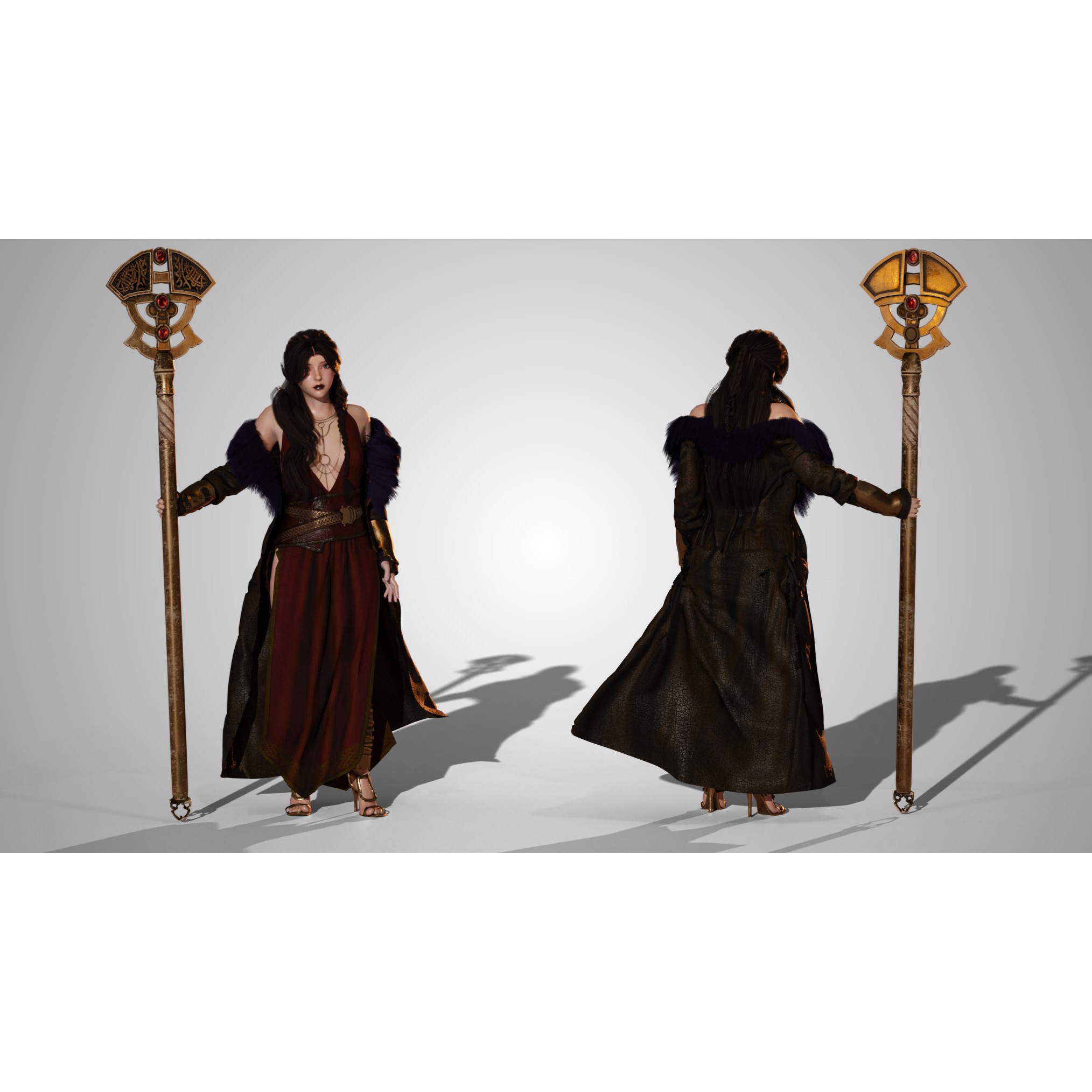 Nordic Wizard - Low-Poly Game-Ready 3D Model - View 4