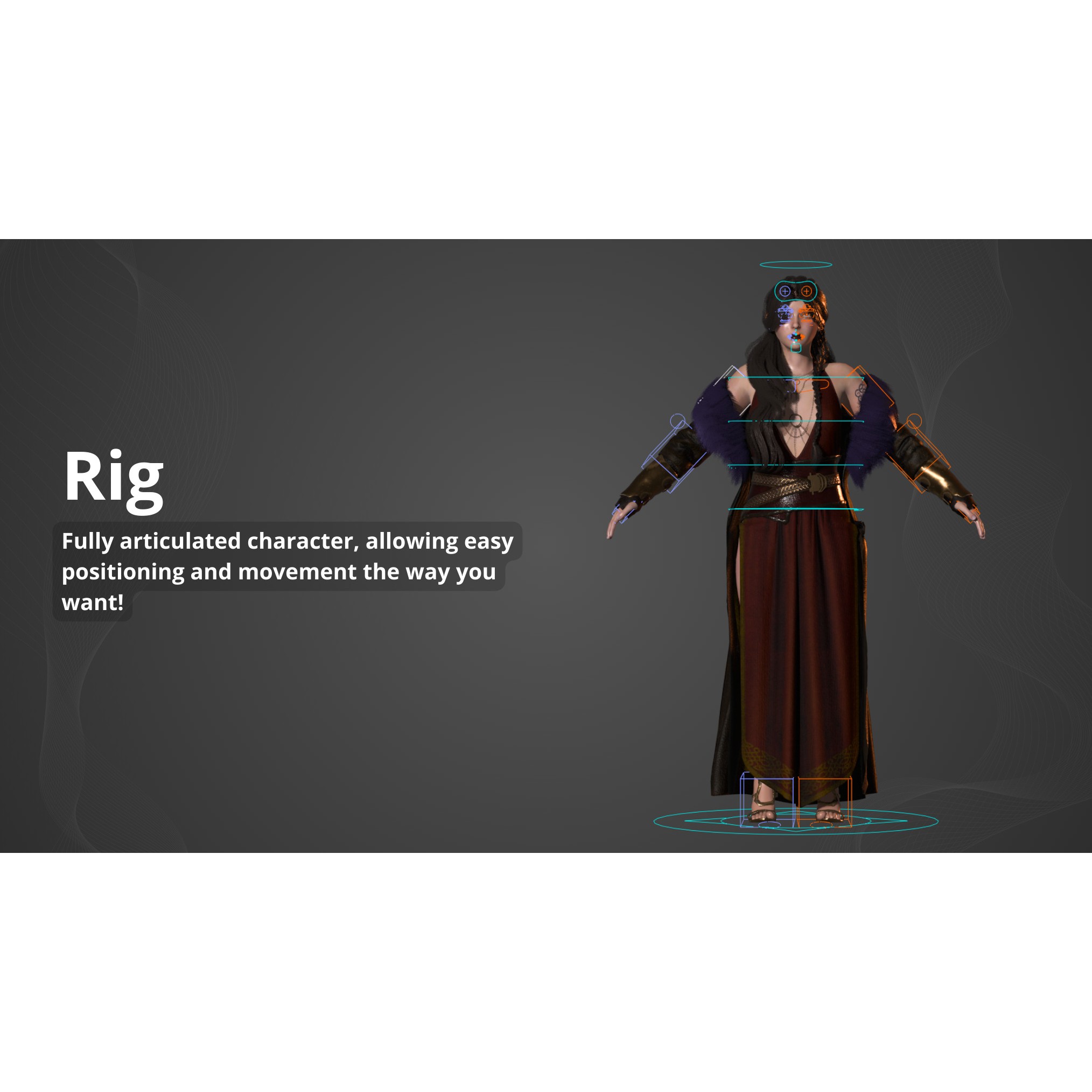 Nordic Wizard - Low-Poly Game-Ready 3D Model - View 5