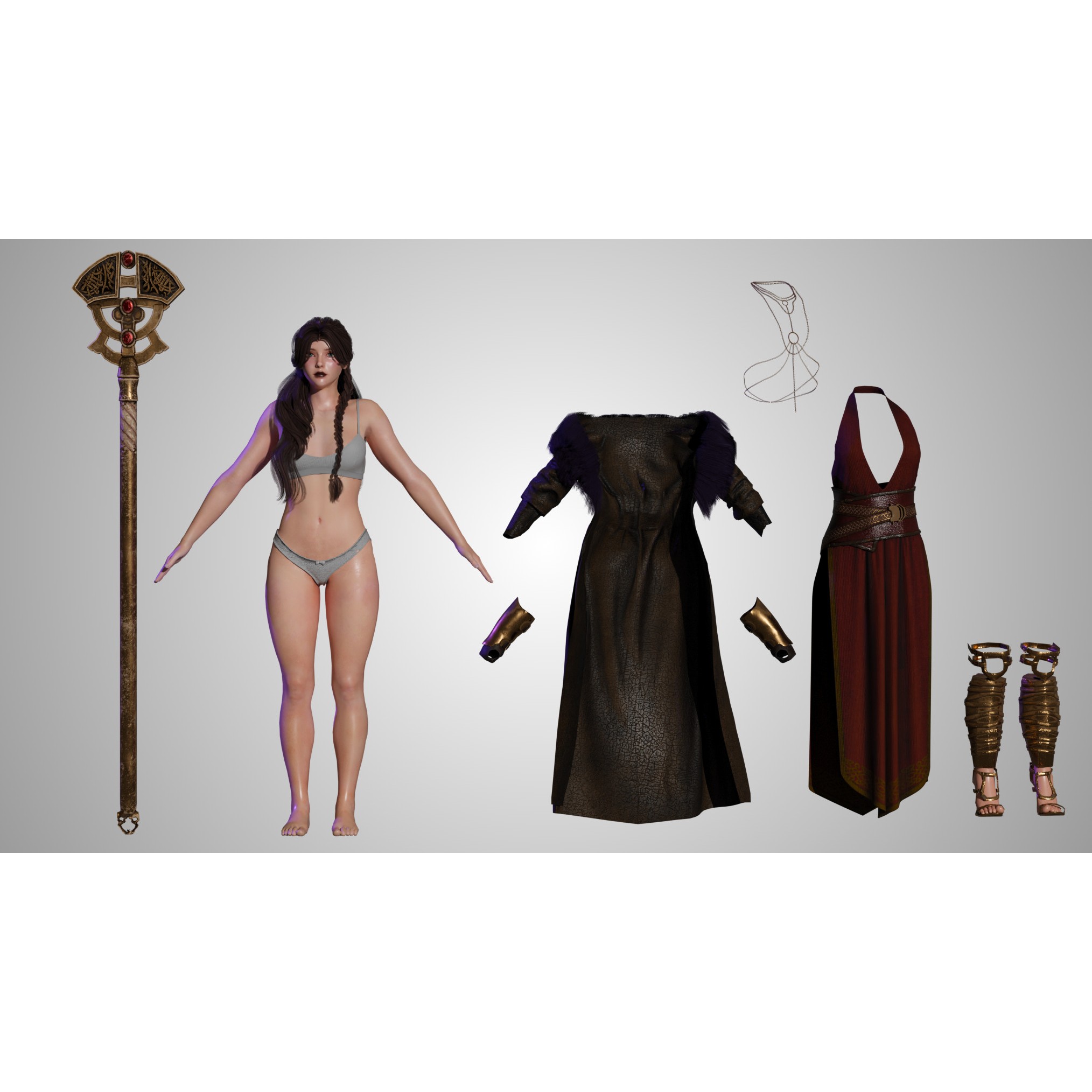 Nordic Wizard - Low-Poly Game-Ready 3D Model - View 7