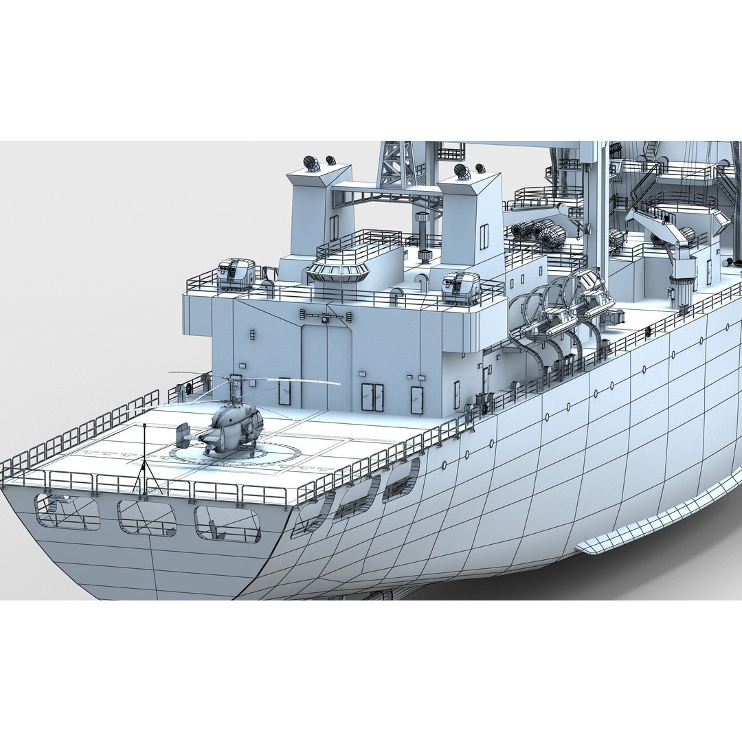 Chinese Navy Type 903 Auxiliary Ship 3D Model – High Poly Game Asset, FBX