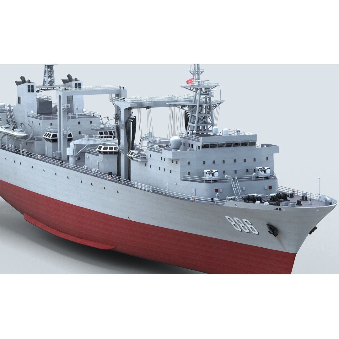 Chinese Navy Type 903 Auxiliary Ship 3D Model – High Poly Game Asset, FBX - View 11