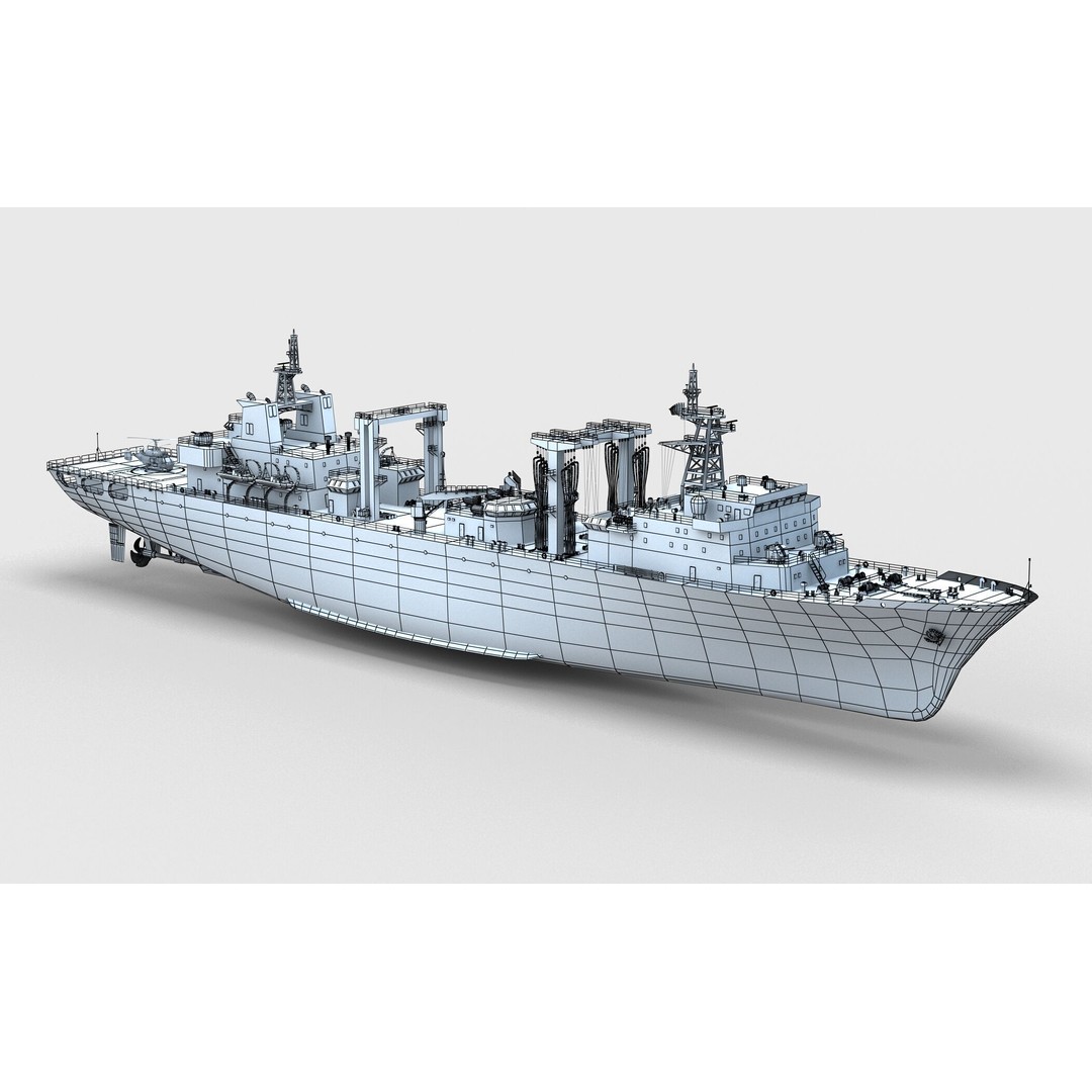 Chinese Navy Type 903 Auxiliary Ship 3D Model – High Poly Game Asset, FBX - View 13