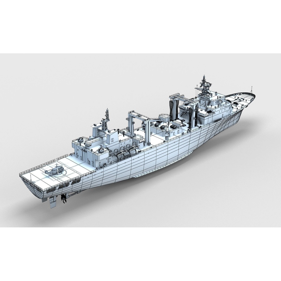 Chinese Navy Type 903 Auxiliary Ship 3D Model – High Poly Game Asset, FBX - View 14
