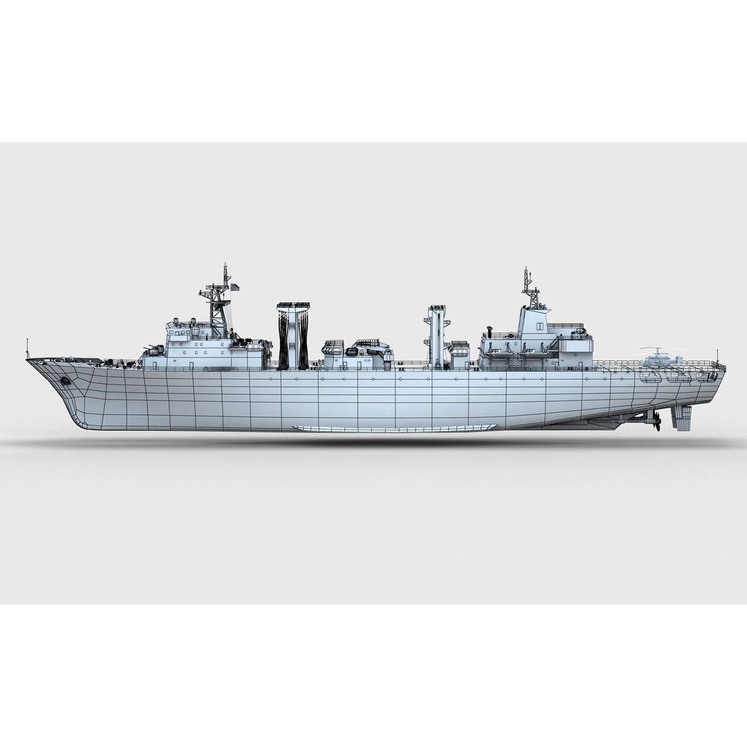 Chinese Navy Type 903 Auxiliary Ship 3D Model – High Poly Game Asset, FBX - View 15