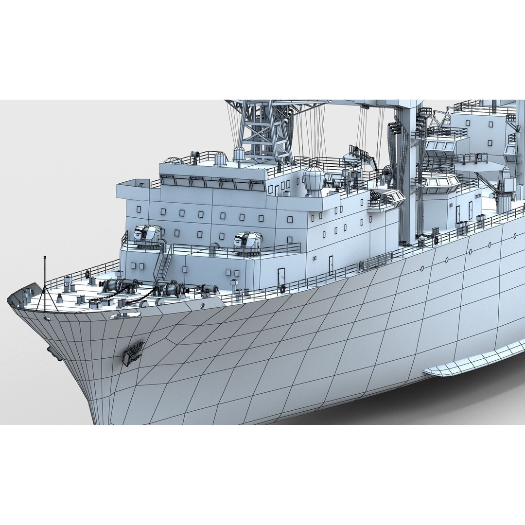 Chinese Navy Type 903 Auxiliary Ship 3D Model – High Poly Game Asset, FBX - View 16