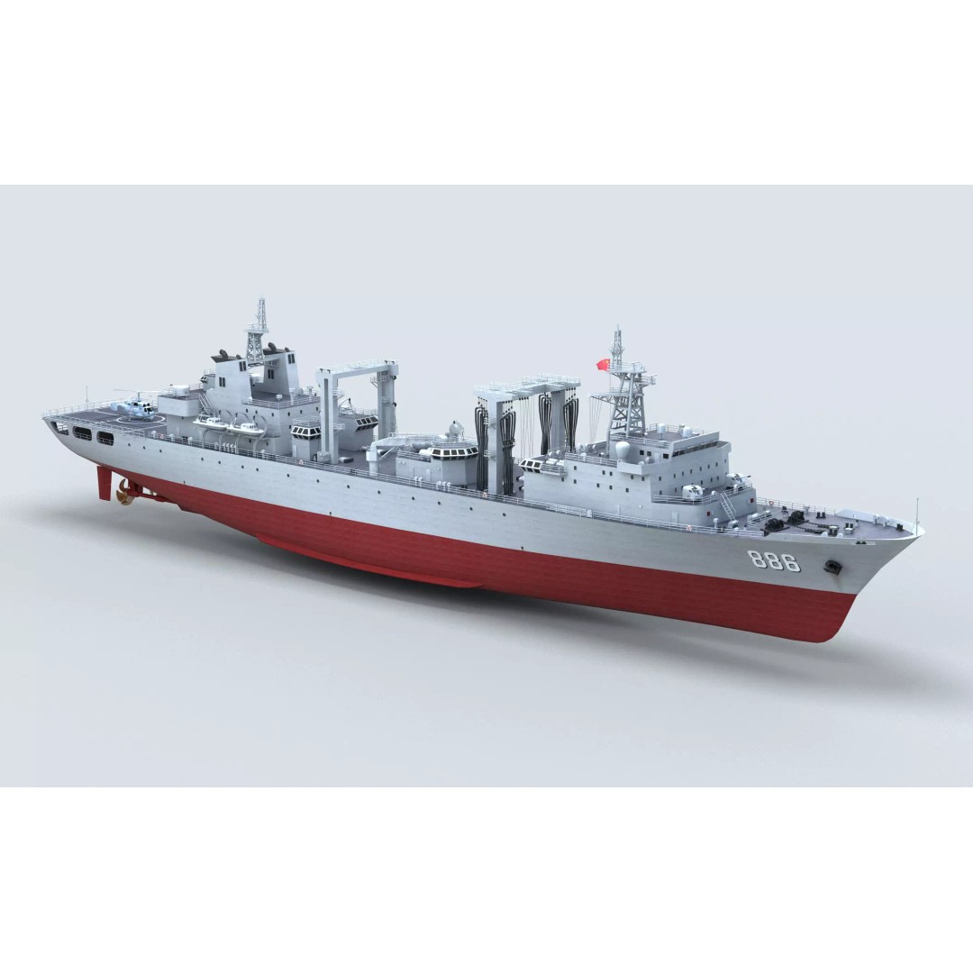 Chinese Navy Type 903 Auxiliary Ship 3D Model – High Poly Game Asset, FBX - View 2