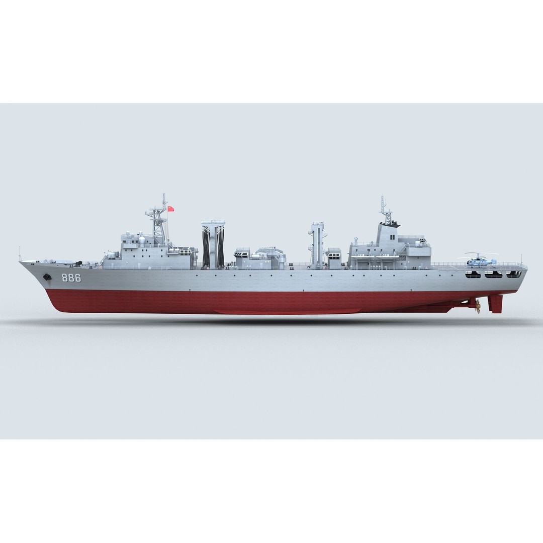 Chinese Navy Type 903 Auxiliary Ship 3D Model – High Poly Game Asset, FBX - View 5