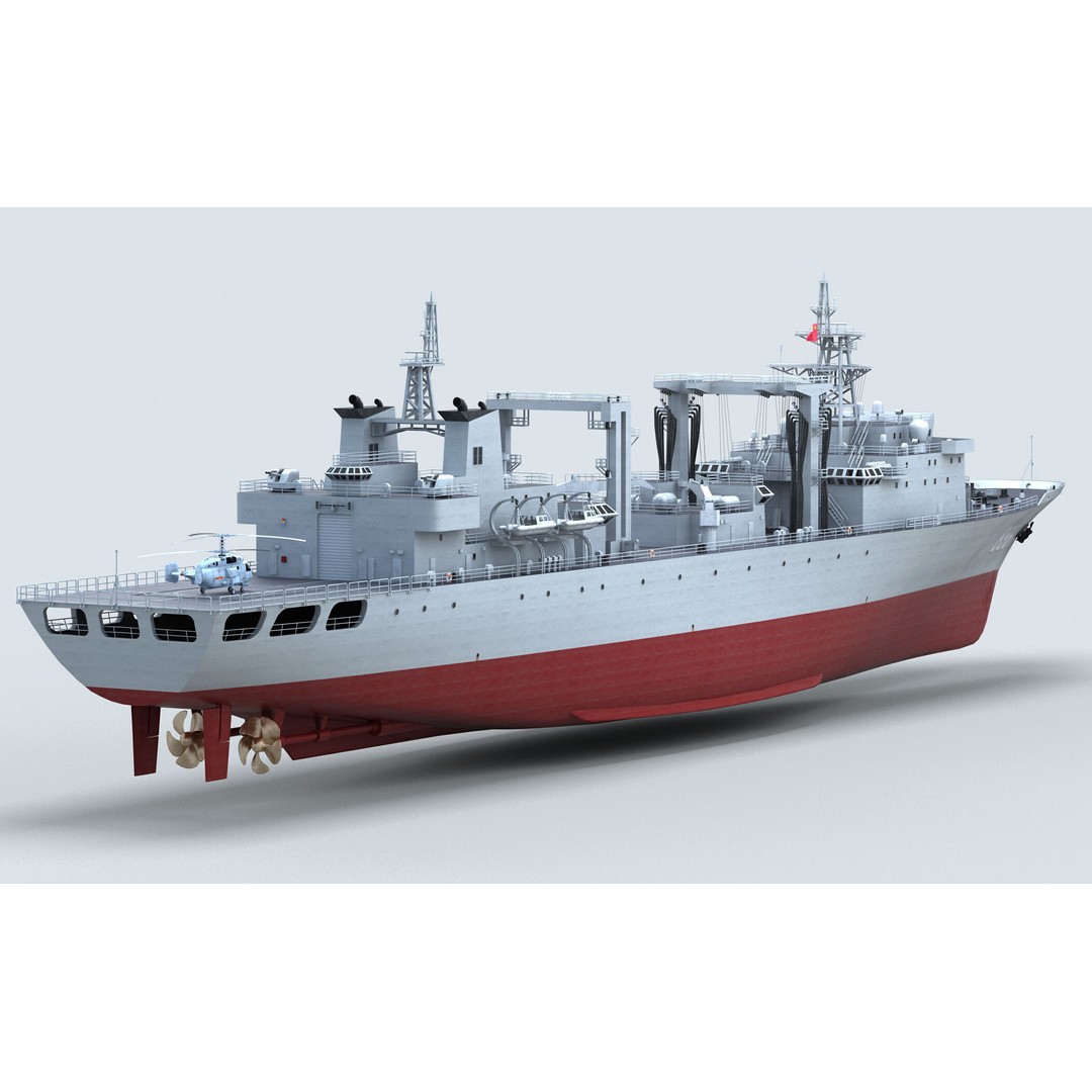 Chinese Navy Type 903 Auxiliary Ship 3D Model – High Poly Game Asset, FBX - View 8