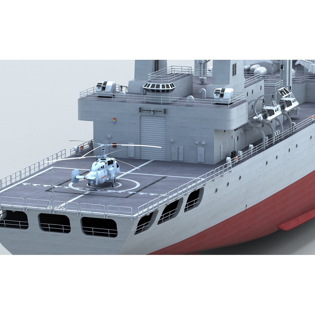 Chinese Navy Type 903 Auxiliary Ship 3D Model – High Poly Game Asset, FBX - View 9