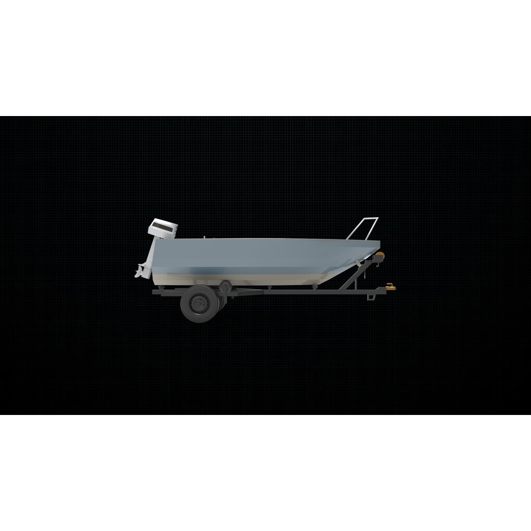 Boat Trailer 3D Model – PBR Game-Ready Asset, FBX - View 4