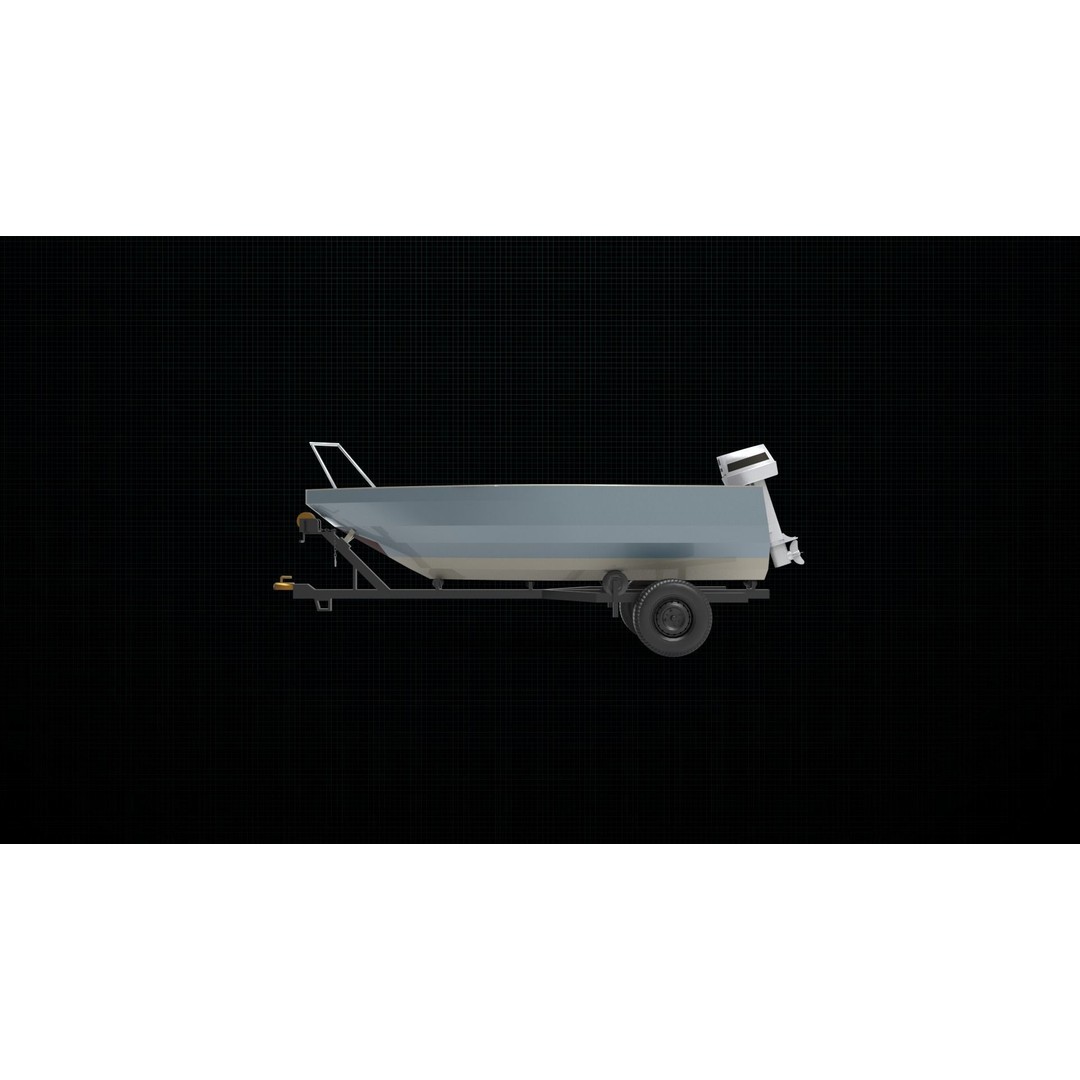 Boat Trailer 3D Model – PBR Game-Ready Asset, FBX - View 5