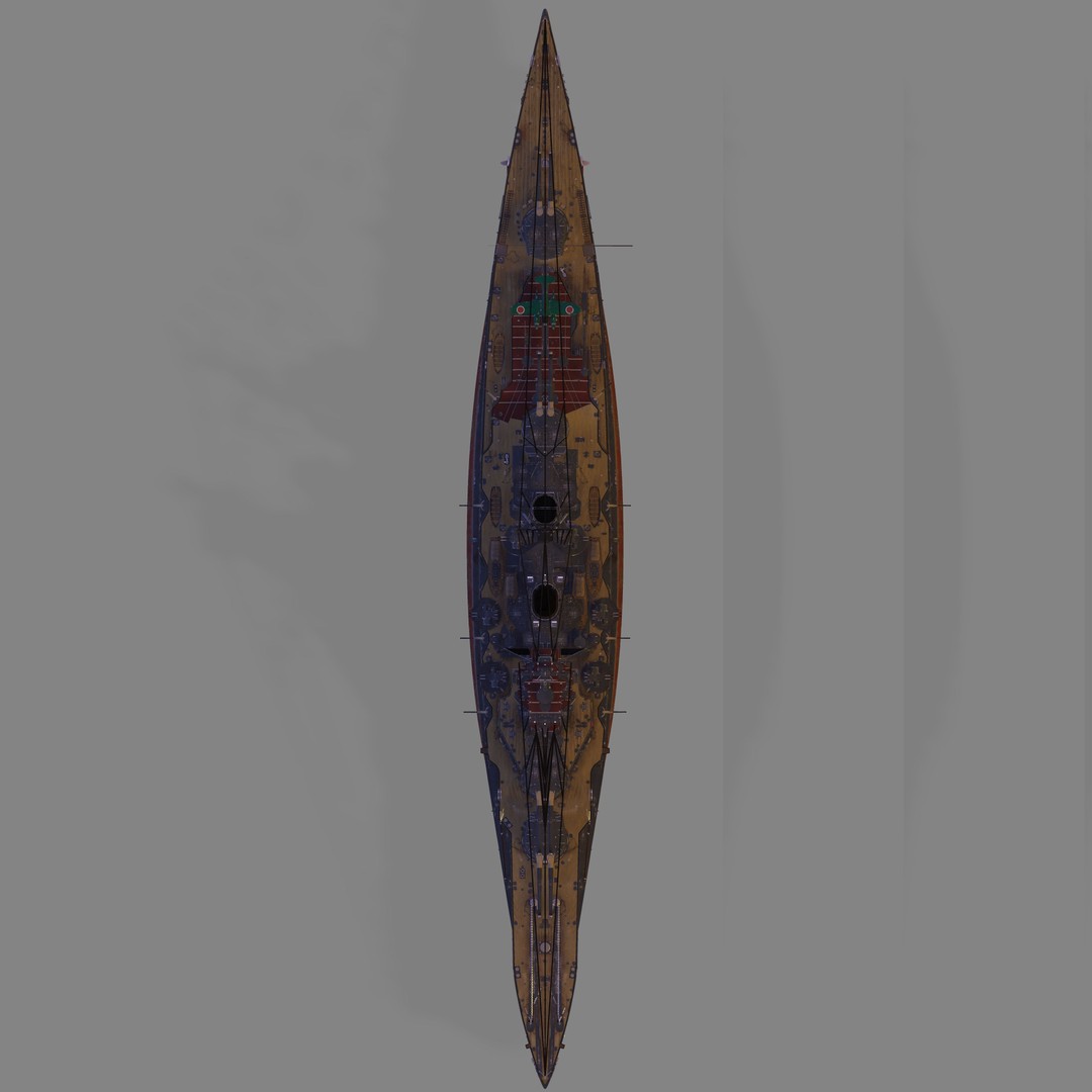 IJN Haruna 3D Model – Detailed Battleship Asset, FBX & OBJ