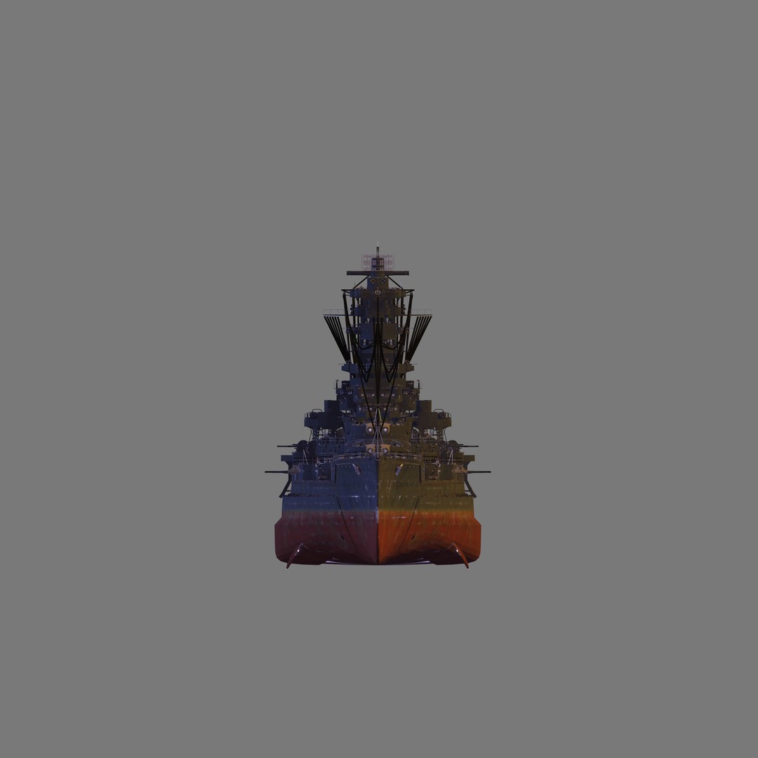 IJN Haruna 3D Model – Detailed Battleship Asset, FBX & OBJ - View 5