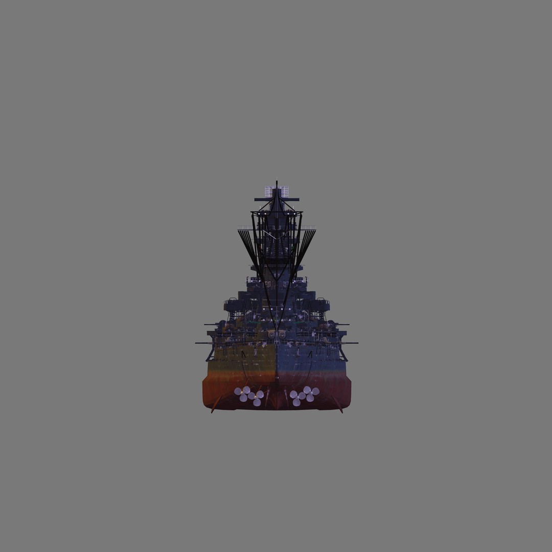 IJN Haruna 3D Model – Detailed Battleship Asset, FBX & OBJ - View 7