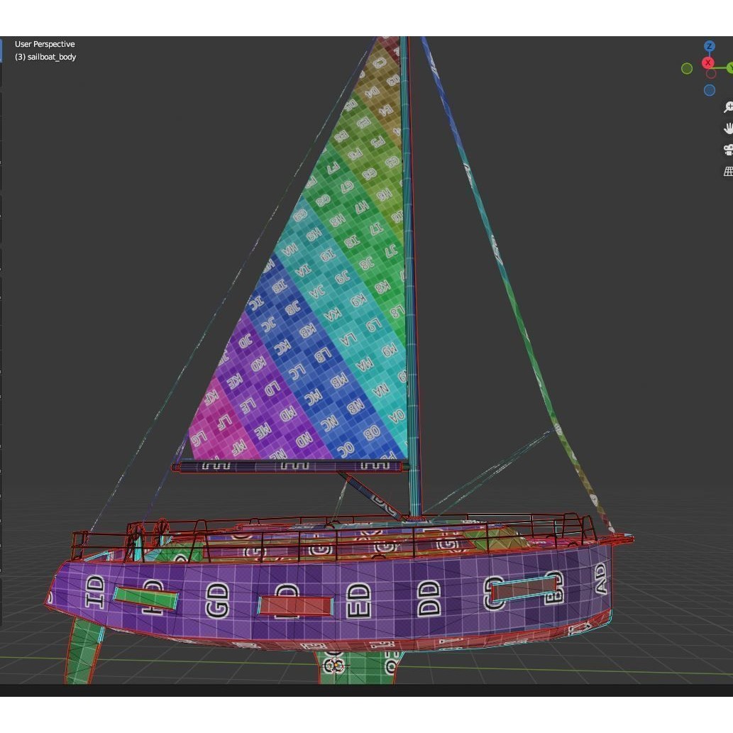 Bavaria Cruiser 37 Sailing Boat 3D Model – Low Poly Game Asset, FBX - View 9