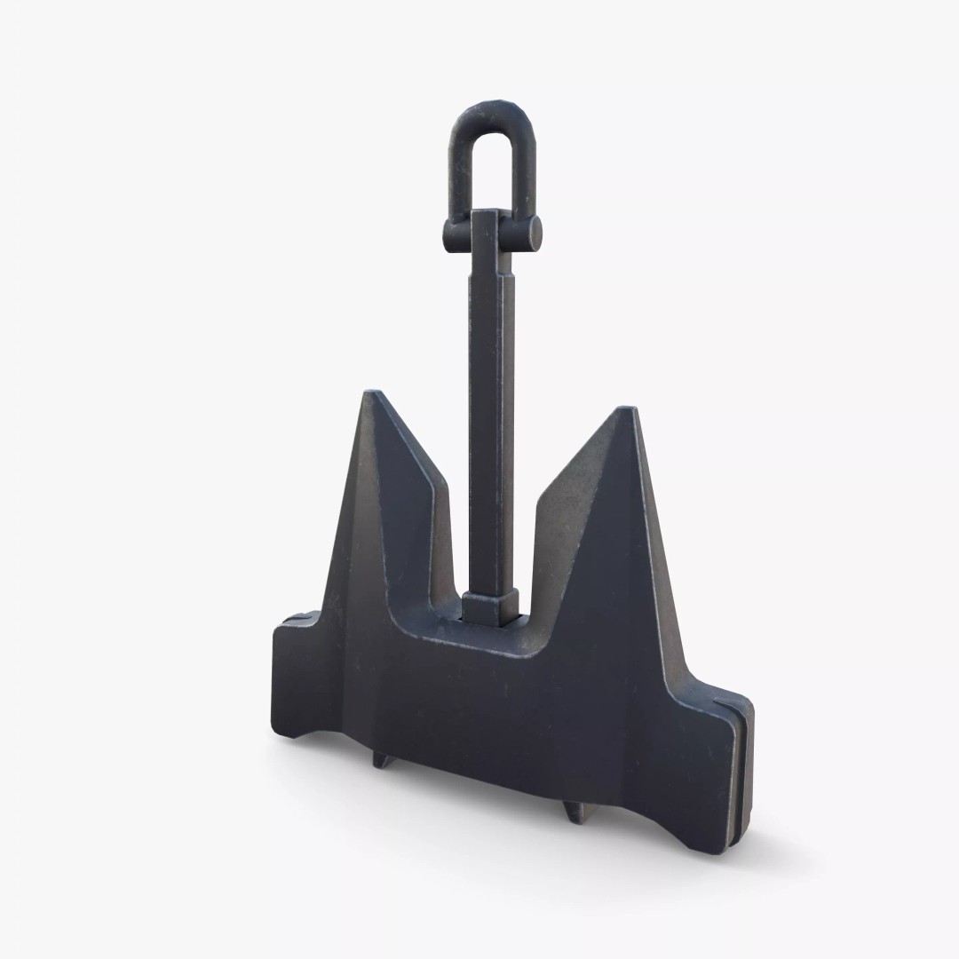 Anchor 3D Model – PBR Textured Industrial Asset, FBX, OBJ, Blender - View 11