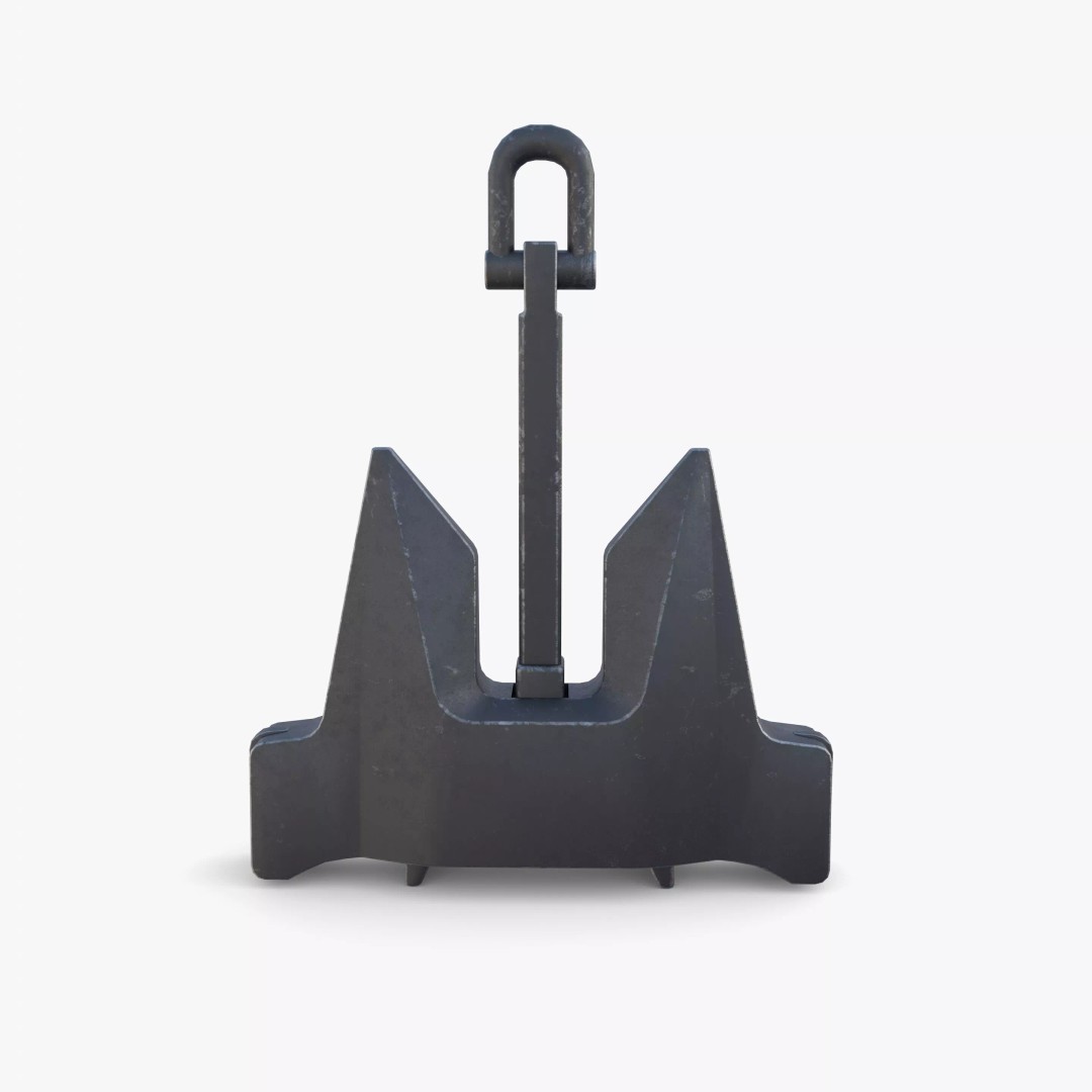 Anchor 3D Model – PBR Textured Industrial Asset, FBX, OBJ, Blender - View 2