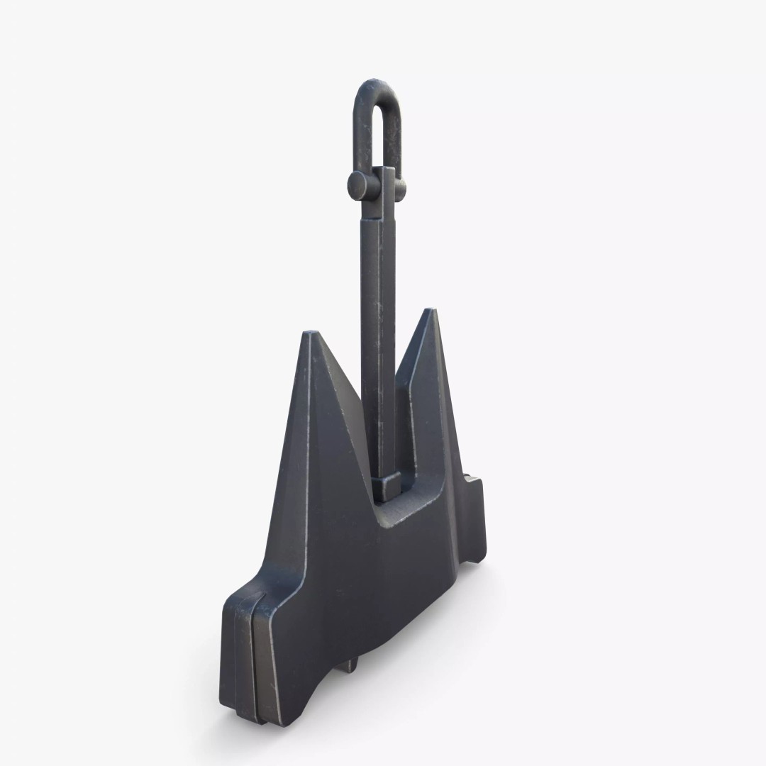 Anchor 3D Model – PBR Textured Industrial Asset, FBX, OBJ, Blender - View 3