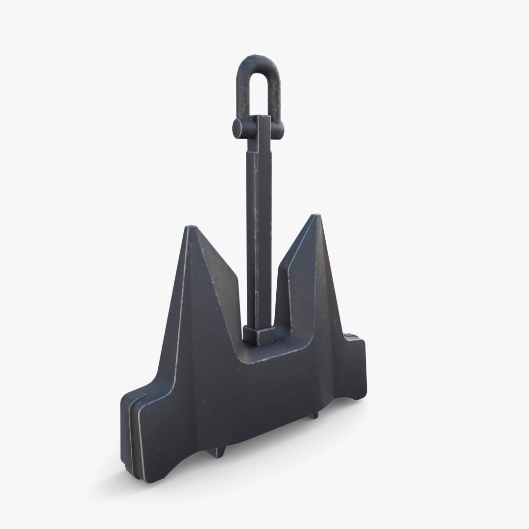 Anchor 3D Model – PBR Textured Industrial Asset, FBX, OBJ, Blender - View 4