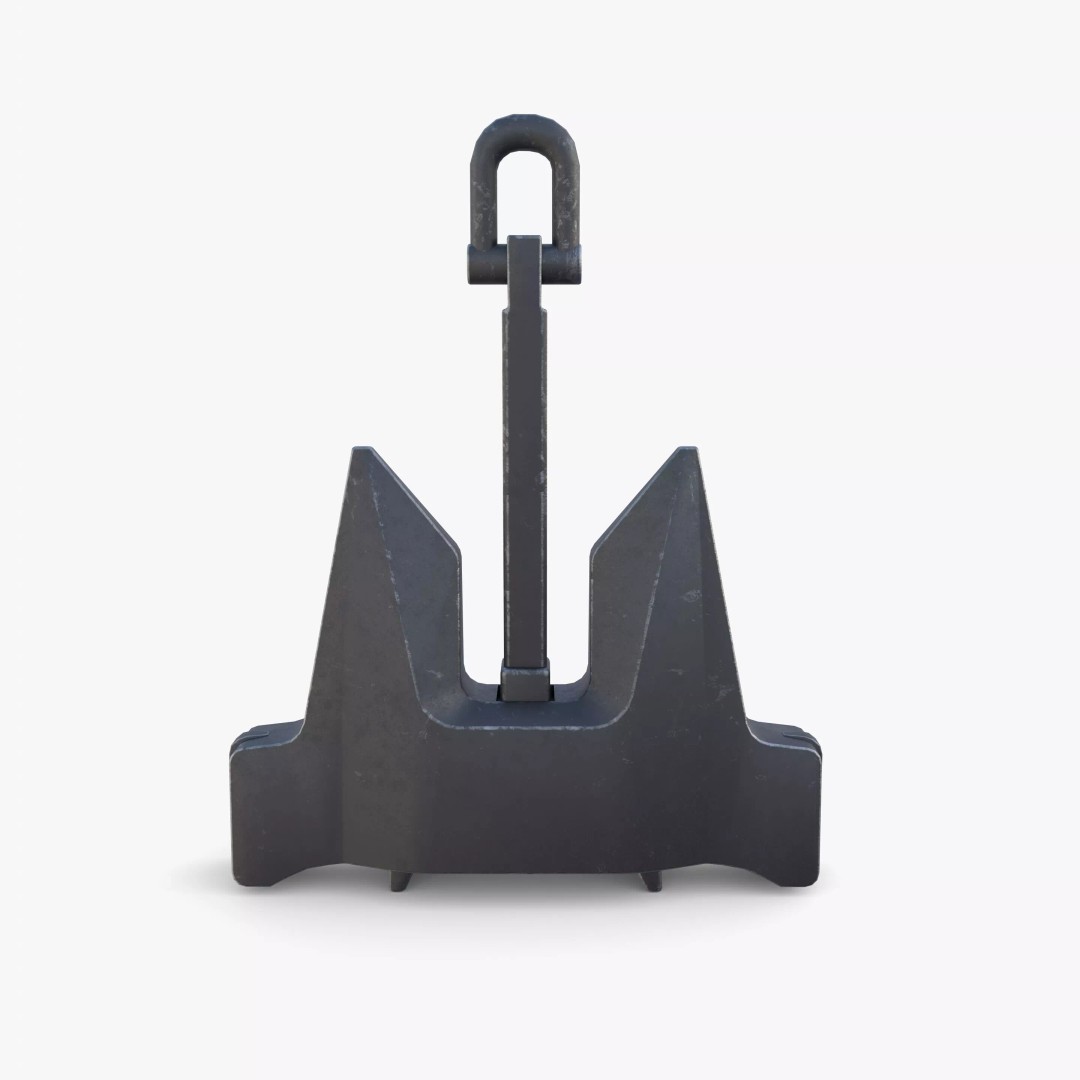 Anchor 3D Model – PBR Textured Industrial Asset, FBX, OBJ, Blender - View 5