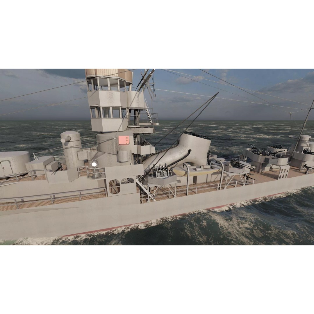 Kagero Class Warship 3D Model – Detailed Naval Vessel for Archviz - View 11