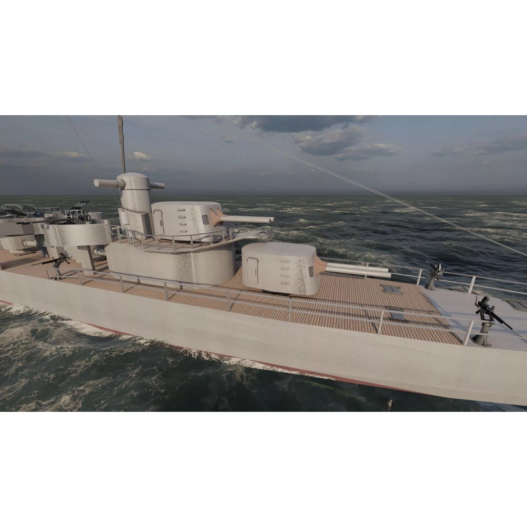 Kagero Class Warship 3D Model – Detailed Naval Vessel for Archviz - View 14
