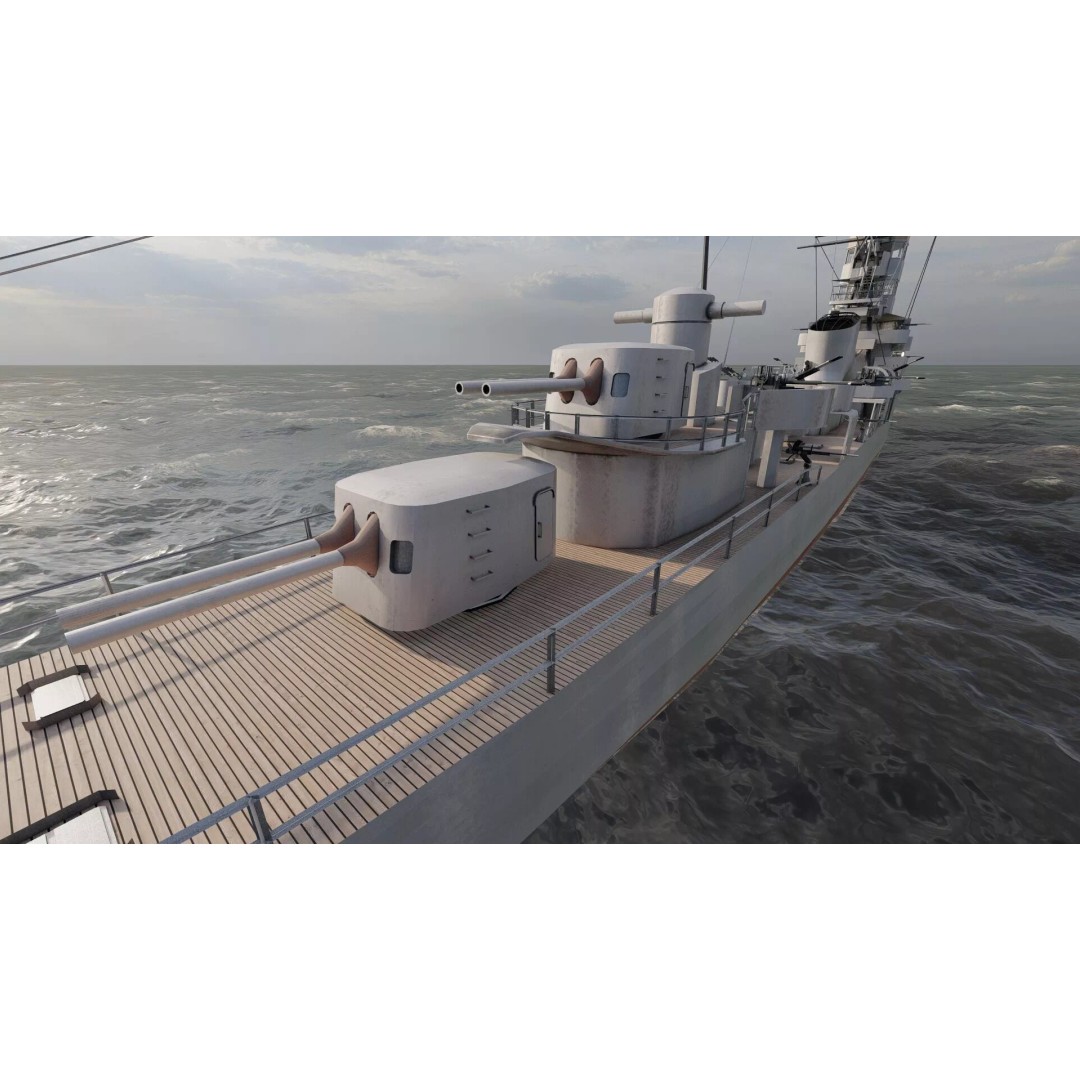 Kagero Class Warship 3D Model – Detailed Naval Vessel for Archviz - View 17