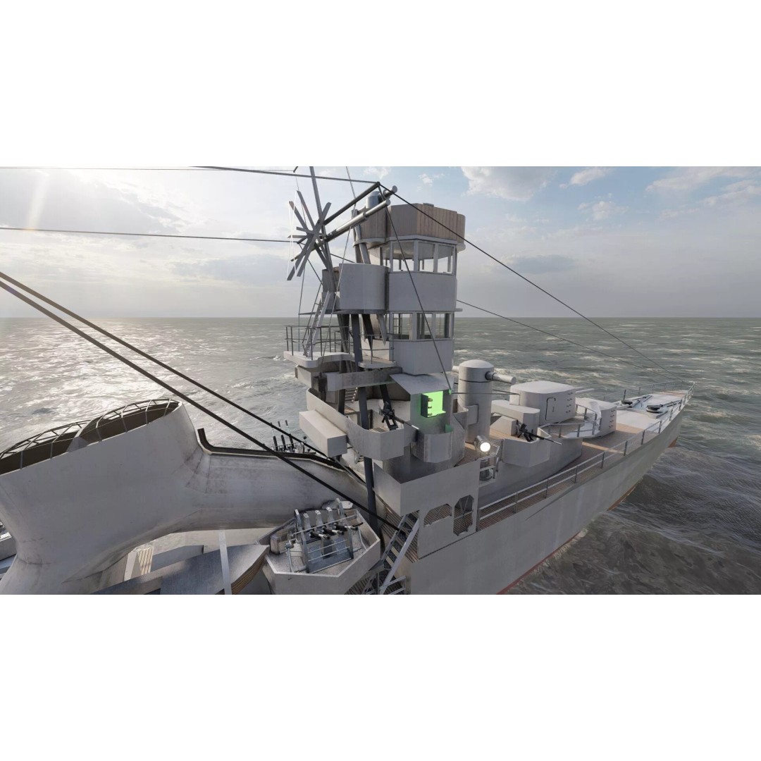 Kagero Class Warship 3D Model – Detailed Naval Vessel for Archviz - View 20