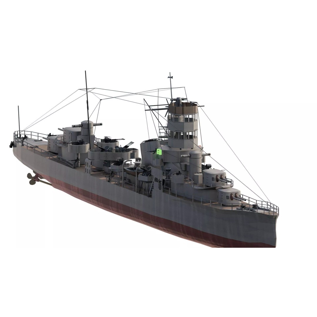 Kagero Class Warship 3D Model – Detailed Naval Vessel for Archviz - View 4