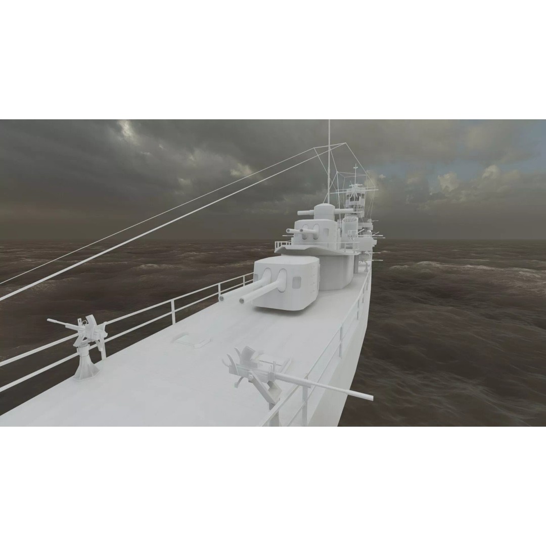 Kagero Class Warship 3D Model – Detailed Naval Vessel for Archviz - View 41