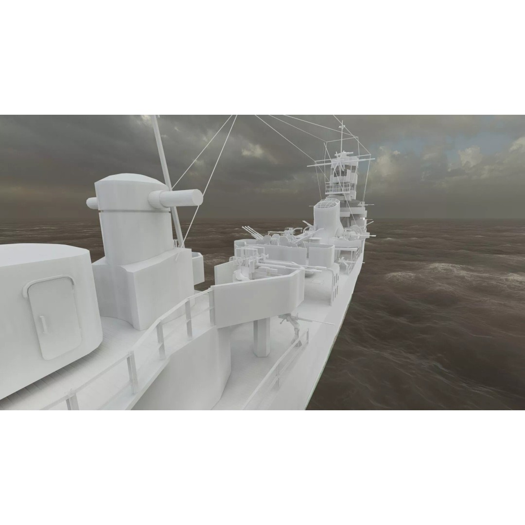 Kagero Class Warship 3D Model – Detailed Naval Vessel for Archviz - View 43