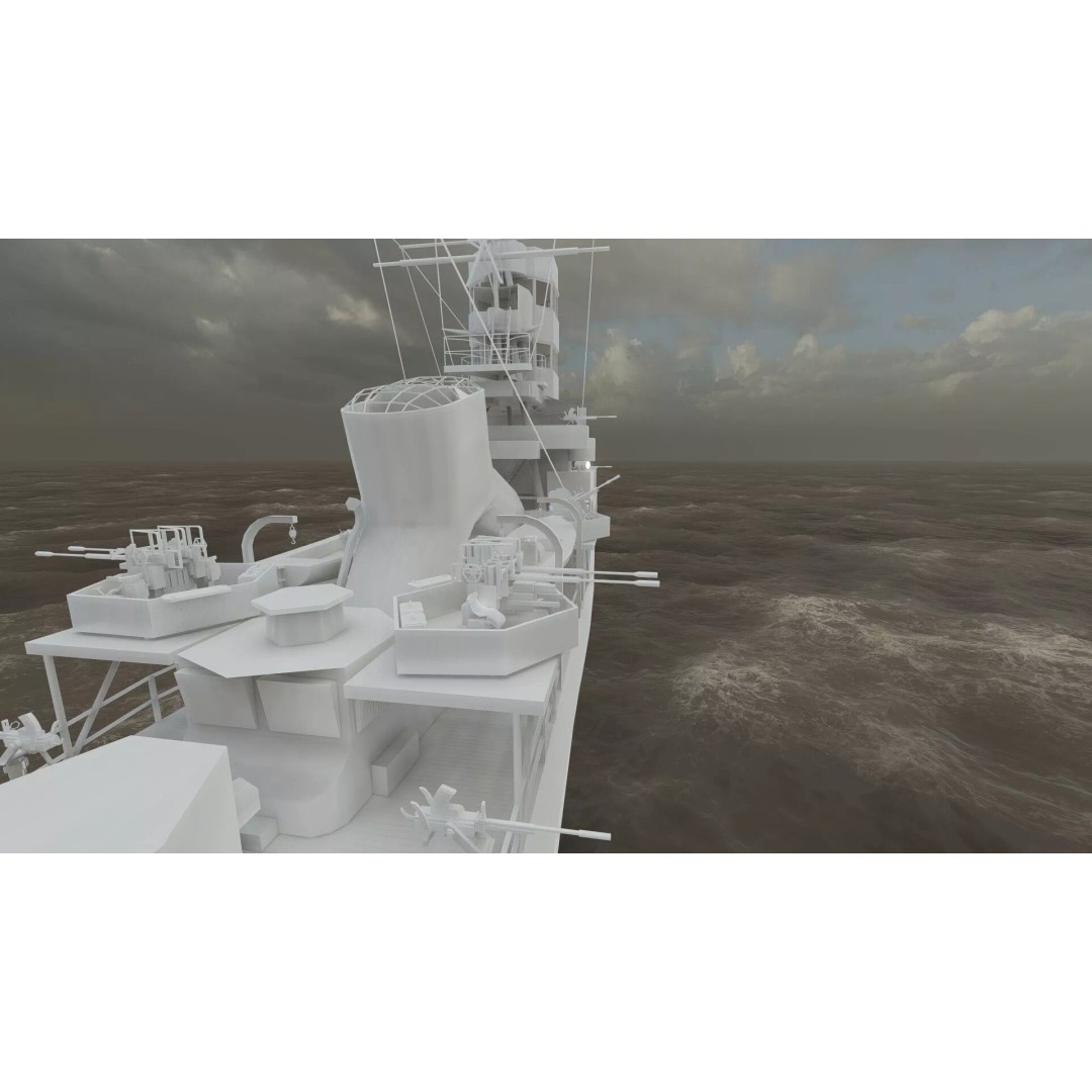 Kagero Class Warship 3D Model – Detailed Naval Vessel for Archviz - View 45