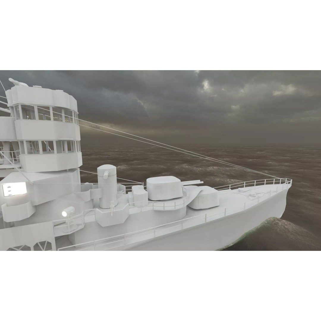 Kagero Class Warship 3D Model – Detailed Naval Vessel for Archviz - View 47