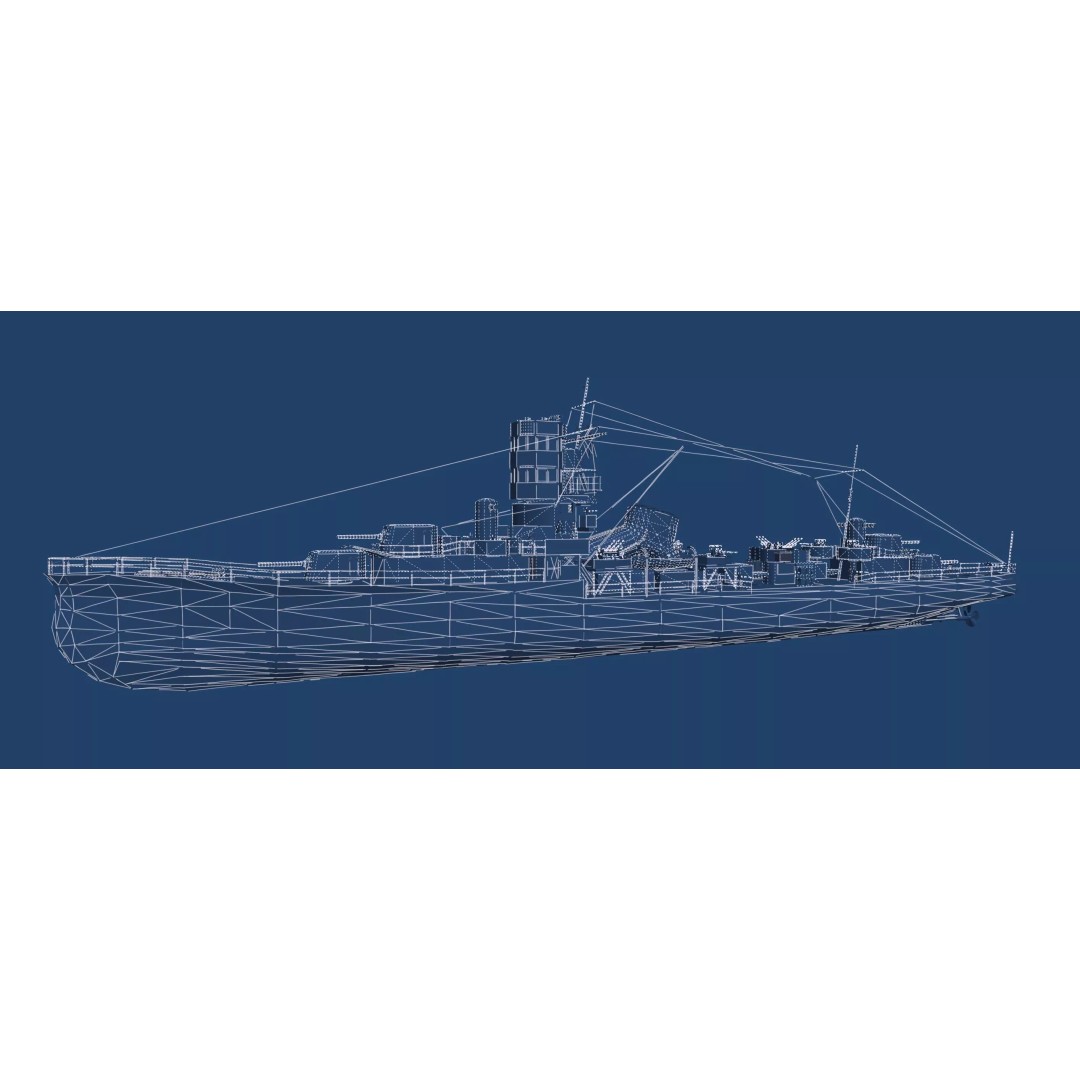 Kagero Class Warship 3D Model – Detailed Naval Vessel for Archviz - View 48