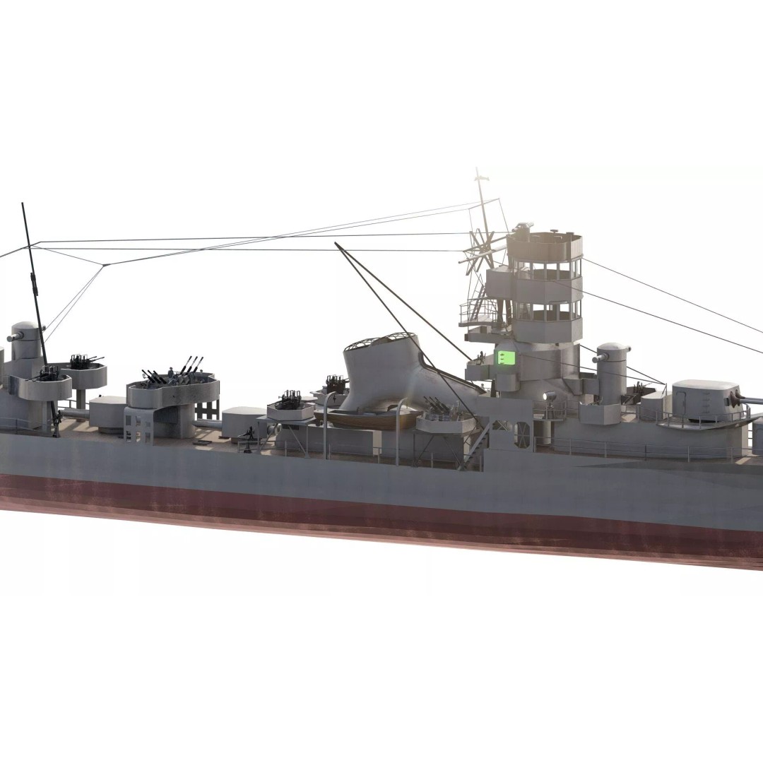 Kagero Class Warship 3D Model – Detailed Naval Vessel for Archviz - View 5