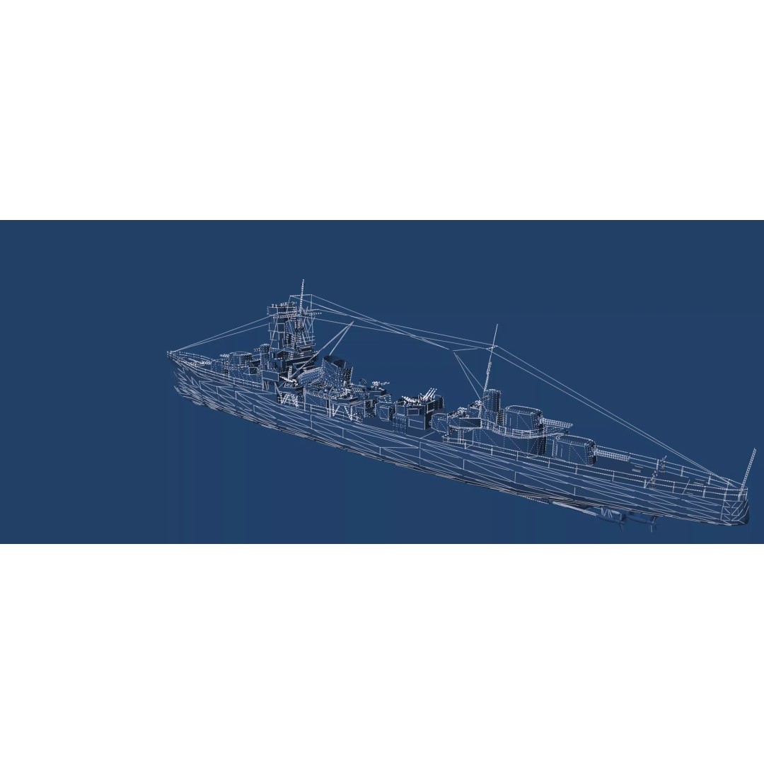 Kagero Class Warship 3D Model – Detailed Naval Vessel for Archviz - View 50