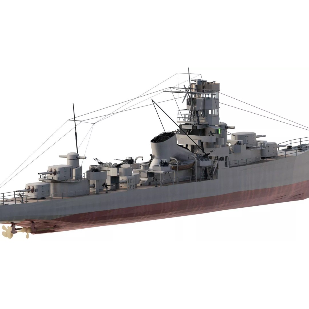 Kagero Class Warship 3D Model – Detailed Naval Vessel for Archviz - View 6