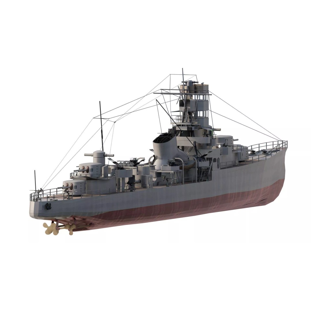 Kagero Class Warship 3D Model – Detailed Naval Vessel for Archviz - View 7