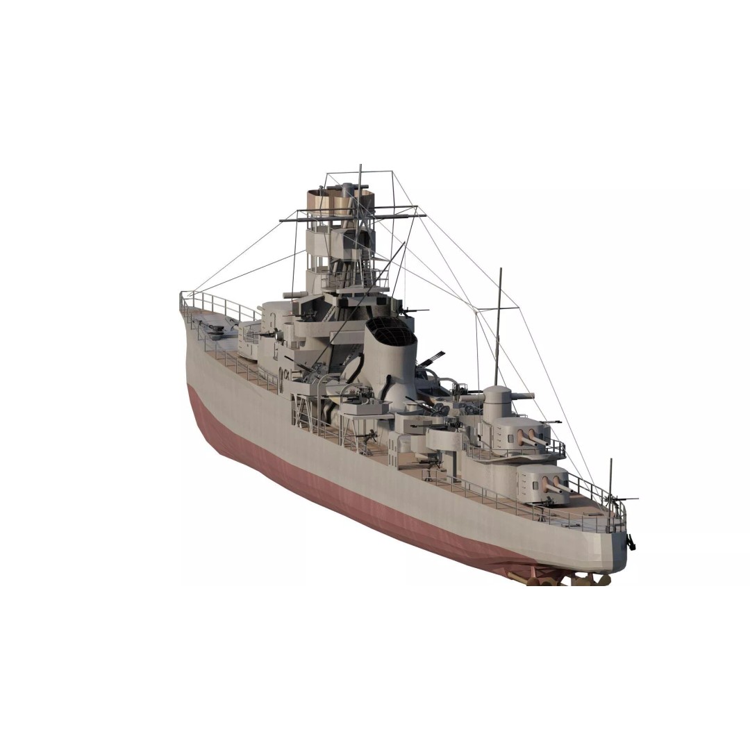 Kagero Class Warship 3D Model – Detailed Naval Vessel for Archviz - View 8