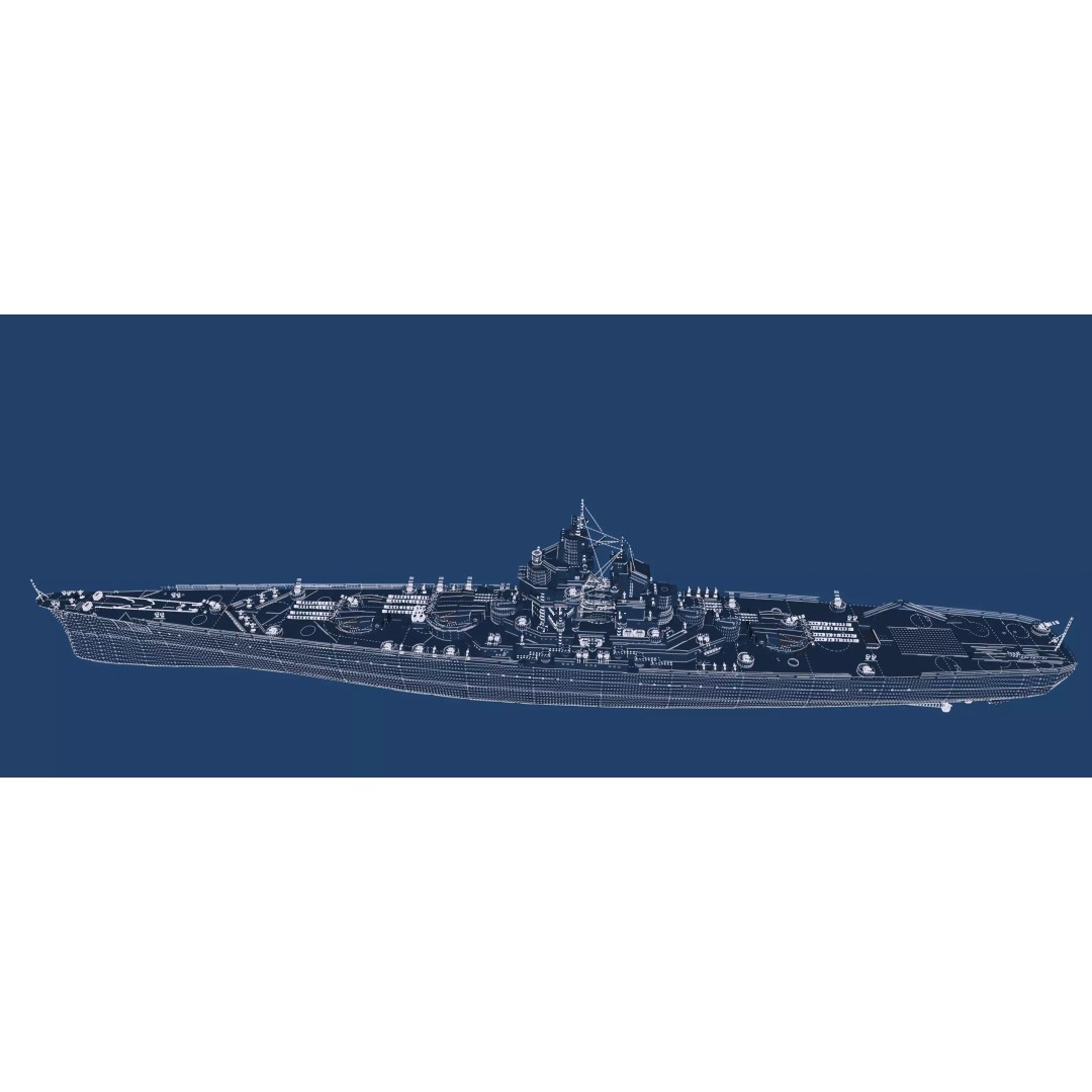 French Navy Battleship 3D Model – Detailed Military Vessel, Lumion Ready